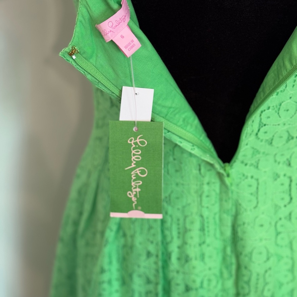 Lilly Pulitzer Green Cut Out A-Line Mini Dress